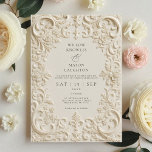 Elegant Baroque Wedding Invitation<br><div class="desc">This Elegant Baroque Wedding Invitation sets the perfect tone of elegance for your special day. It features a faux raised baroque floral design that creates a luxurious and timeless look. The ivory background paired with intricate embossed like detailing gives the piece a refined, heirloom quality. Perfect for couples seeking a...</div>