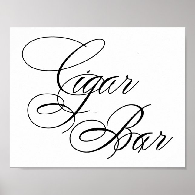 Élégant barre de Cigar Script noir | Tableau horiz (Devant)