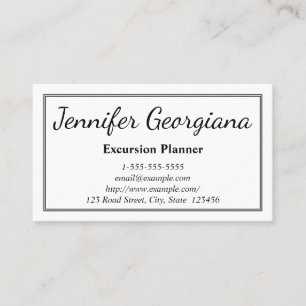 Elegant & Basic Excursion Planner Business Card