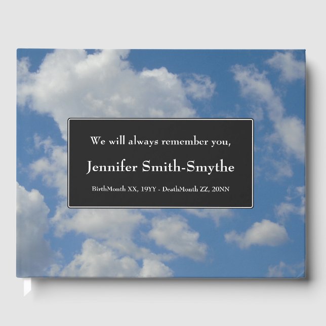 Elegant, Basic Funeral Guest Book (Front)