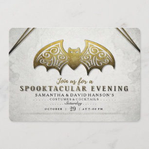 Élégant Bat Blancs Bat Spooktacular Invitation du 