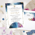 Elegant Bat Mitzvah Celestial Watercolor Invitation<br><div class="desc">Delight friends and family with this beautiful and elegant Celestial theme Bat Mitzvah invitation! Design with delicate watercolor stains creating a captivating celestial background. Ability to add your ceremony and reception, luncheon, dinner or party details! Watercolor celestial map with constellations on the bottom border. Faux gold foil star of David,...</div>