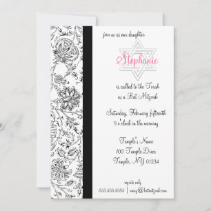 Elegant Bat Mitzvah Invitations