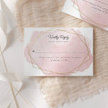 Elegant Bat Mitzvah Pink Watercolor Reply Card<br><div class="desc">This modern design features a watercolor design framed in gold and your custom text. Use the template form to add your text. The advanced editing menus,  accessed by selecting the Design Tool,  will allow you to change the fonts,  colours and layout.</div>