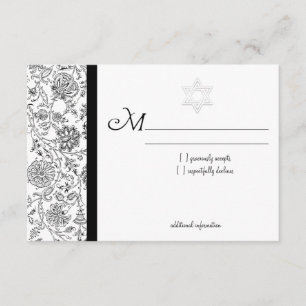Elegant Bat Mitzvah RSVP Cards