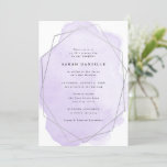 Elegant Bat Mitzvah Silver Frame Purple Watercolor Invitation<br><div class="desc">This modern design features a thin script heading and your custom text on a watercolor splash outlined in a geometric shaped frame.  Use the template form to add your text.  The advanced editing menus,  accessed by choosing "customize further",  will allow you to change the fonts and layout.</div>
