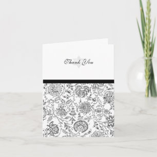 Elegant Bat Mitzvah Thank You Cards