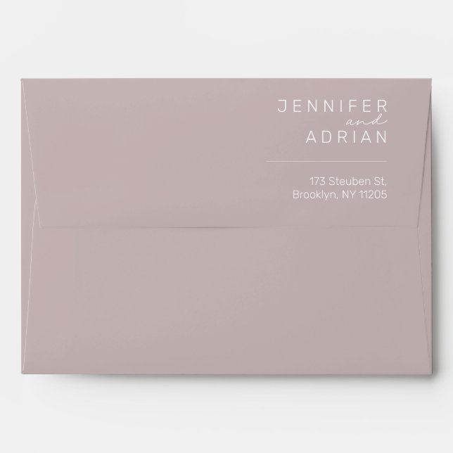 Elegant Battleship Grey Minimal ﻿Modern Envelope (Back (Top Flap))