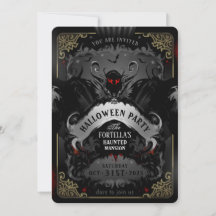 Elegant Batty Delight Halloween Party Invitation