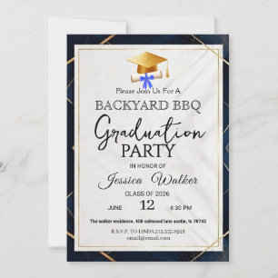 Elegant BBQ Graduation Party Invitation