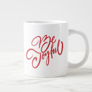 Elegant Be Joyful Holiday Design Large Coffee Mug