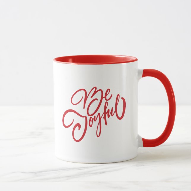 Elegant Be Joyful Holiday Design Mug (Right)