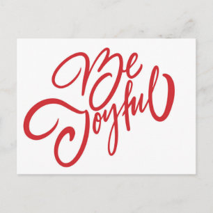Elegant Be Joyful Holiday Design Postcard