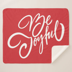 Elegant Be Joyful Holiday Design Sherpa Blanket