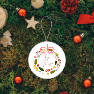 Elegant Be merry Business Ornament Card