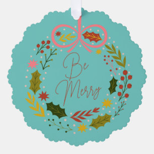 Elegant Be merry Business Ornament Card