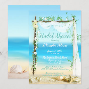 Elegant Beach Arch Bridal Shower Invitation