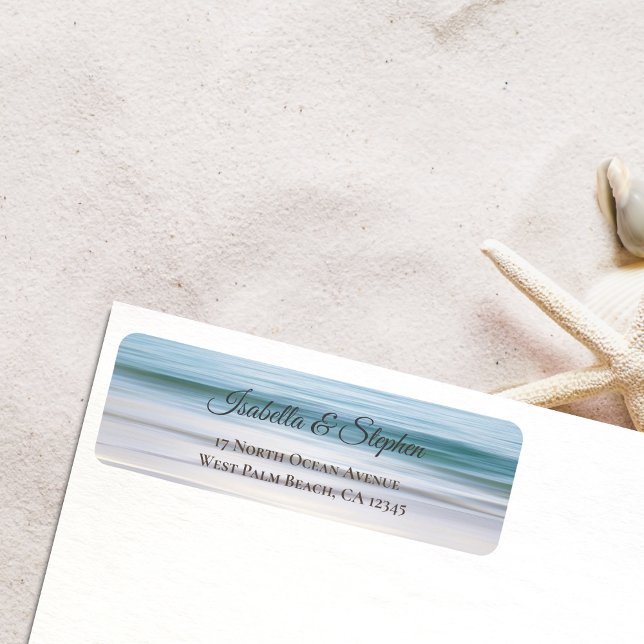 Elegant Beach Blue Ocean Return Address (Creator Uploaded)