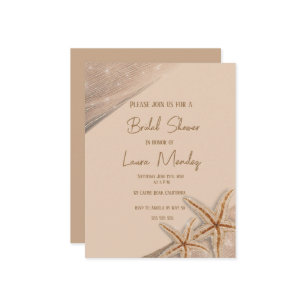 elegant beach Boho Bridal Shower Invitation