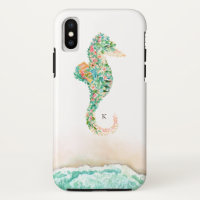 Elegant Beach Botanical Seahorse