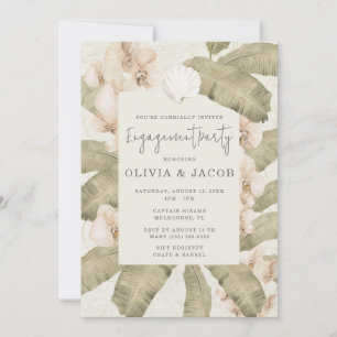 Elegant Beach Coastal Engagement Party  Invitation