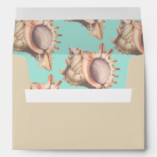 Elegant Beach Conch Shell Wedding Envelope