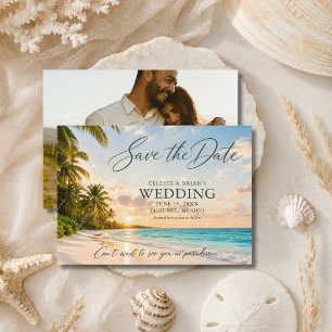 Elegant Beach Destination Wedding Photo Save The Date
