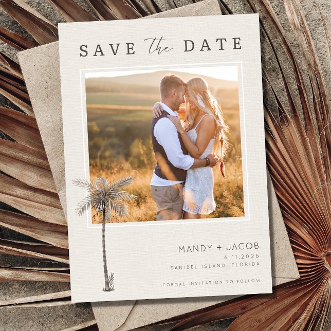 Elegant Beach Photo Wedding Save the Date (Creator Uploaded)