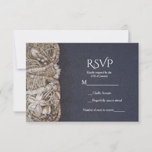 Elégant Beach Puka Shells Mariage Carte RSVP