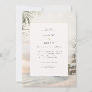 Elegant Beach Resort Wedding  Invitation
