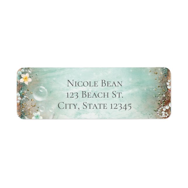 Elegant Beach Sea Starfish & Pearls Bridal Shower (Front)