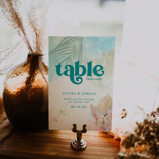 Elegant Beach | Seaside Dunes Personalized Wedding Table Number (Creator Uploaded)