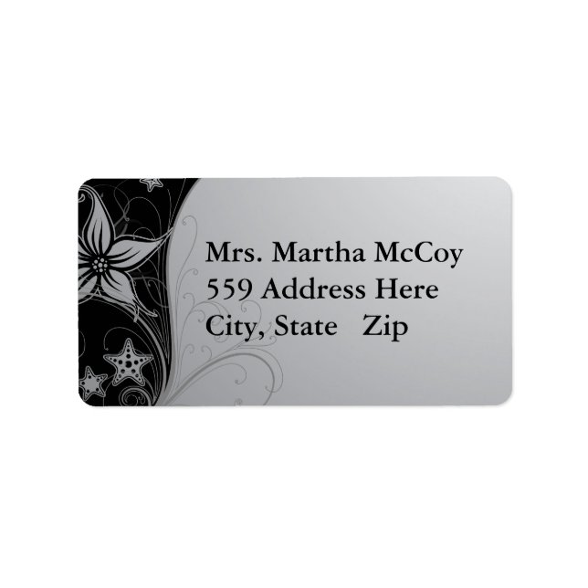 Elegant Beach Starfish & Stargazer Lilly Labels (Front)