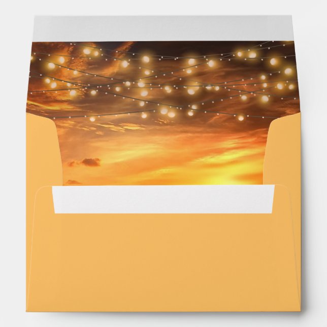 Elegant Beach Summer Wedding Envelope (Back (Bottom))