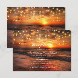 Elegant Beach Summer Wedding Reception Card
