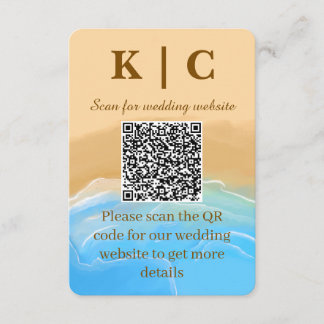 Elegant Beach theme Wedding Enclosure Card