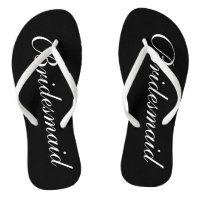 Elegant beach wedding flip flops for bridesmaids