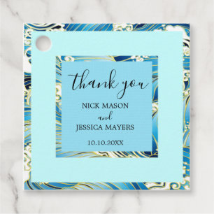 Elegant Beach Wedding Pattern Personalized Image Favour Tags