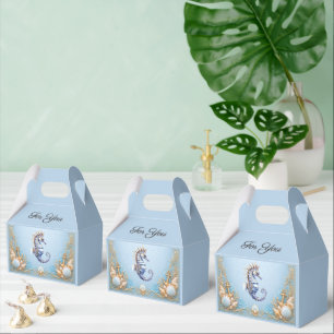 Elegant beach wedding seahorse thank you favor box