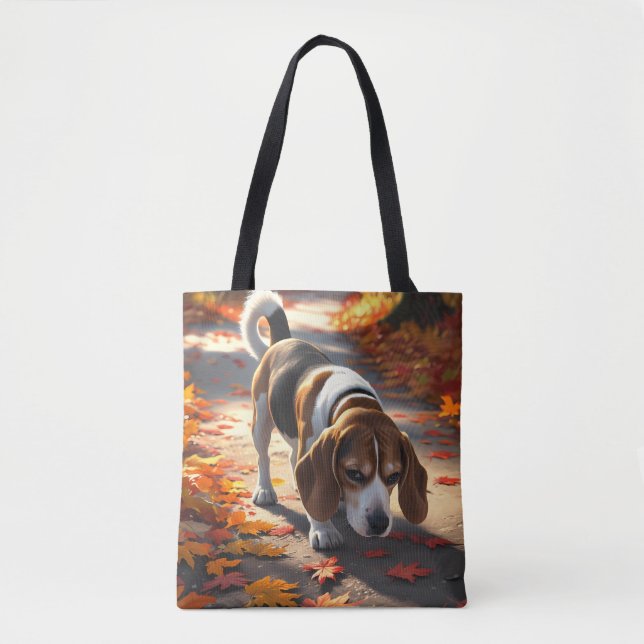 Elegant Beagle Shoulder Tote (Front)