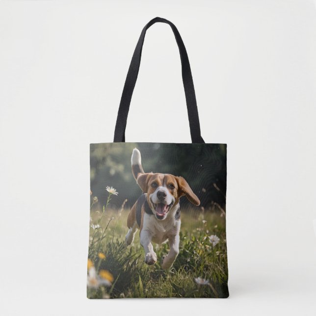 Elegant Beagle Shoulder Tote (Front)