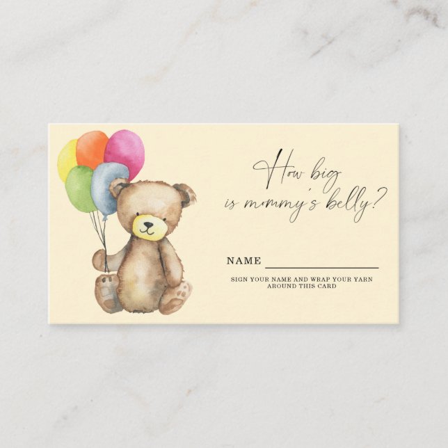 Elegant Bear - How big is mommy's belly game Enclosure Card (Front)