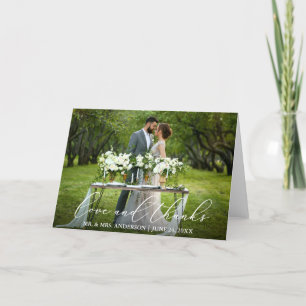 Elégant Beau Amour Merci Calligraphie Plier