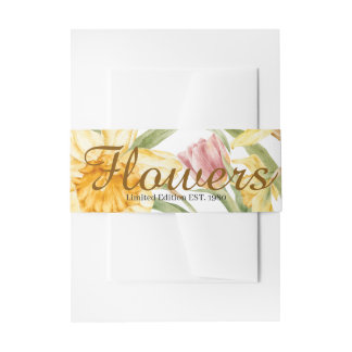 Elegant beautiful botanical Classic background  Invitation Belly Band