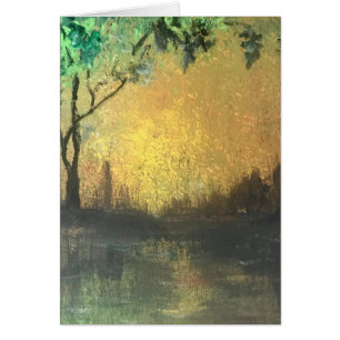 Elegant, Beautiful Golden Sunset Reflection Card