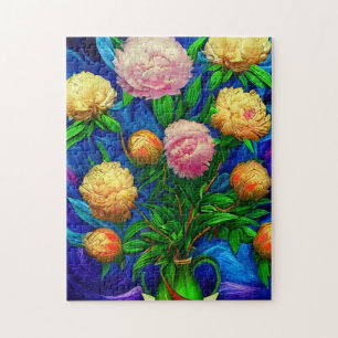 Elegant Beautiful Peony Collection Jigsaw Puzzle