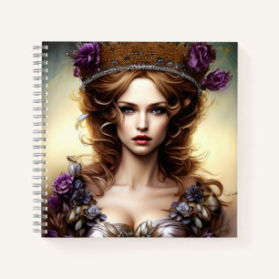 Elegant Beautiful Princess Purple Rose Notebook