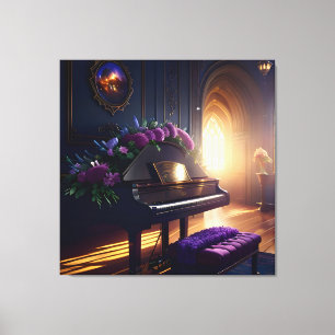 Elegant Beautiful Splendour Piano Room Canvas Print
