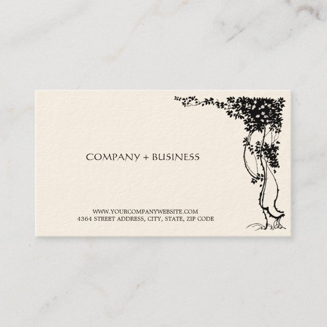 Elegant Beautiful Vintage Art Visiting Card Leaves (Front)