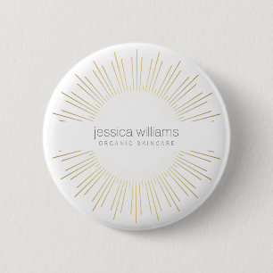 Elegant Beauty Gold Sunburst 2 Inch Round Button